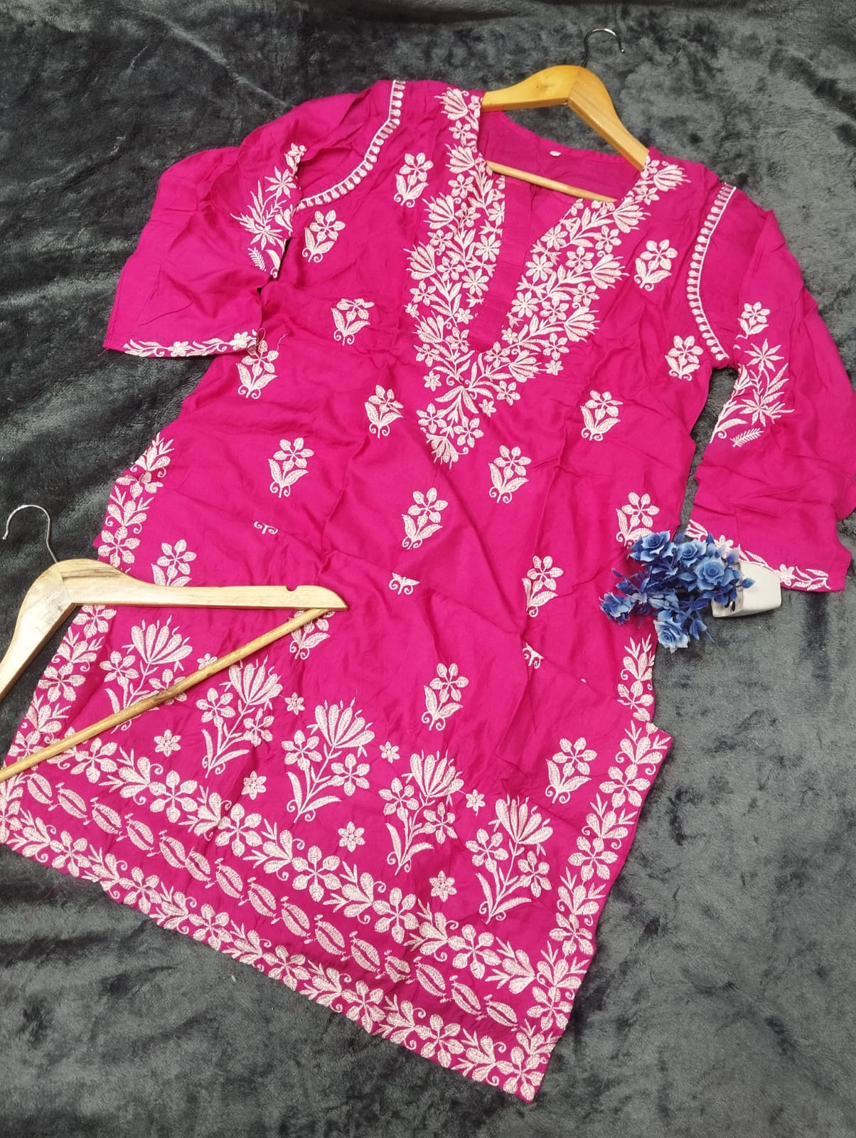 Indian Soft Linen Embroidered Long Kurti One Peace