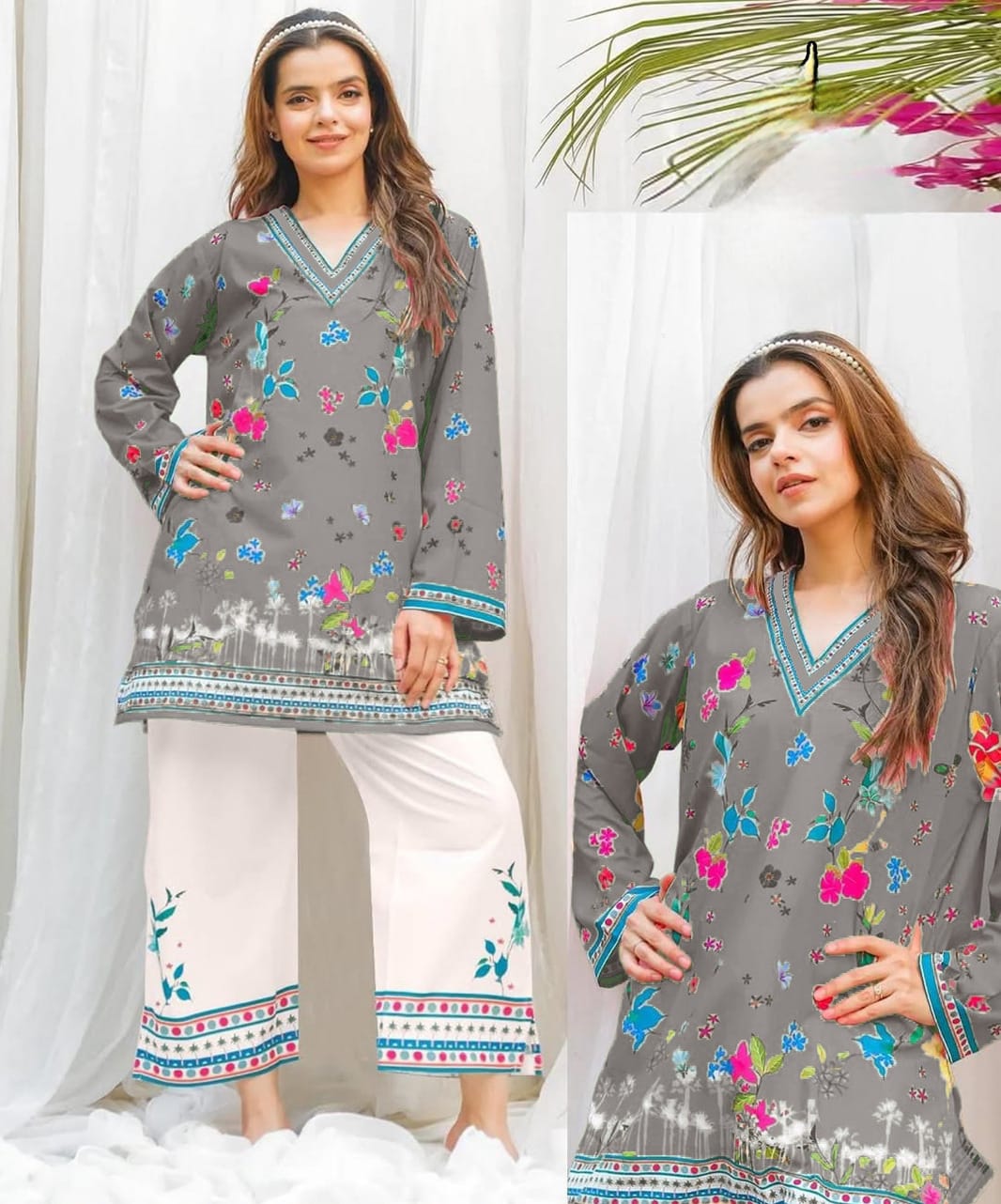 Most Trending Digital Printed Swiss Lawn Co-Ord Set (2 Peace)