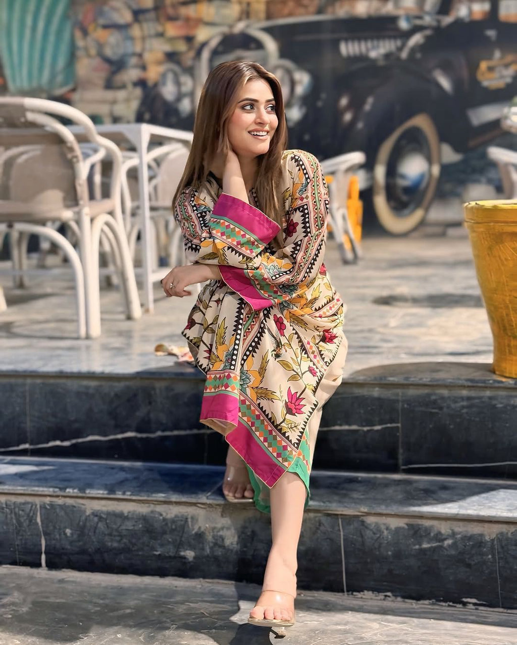 Digital Boxes Printed Swiss Lawn Co-Ord Set (2-Piece)