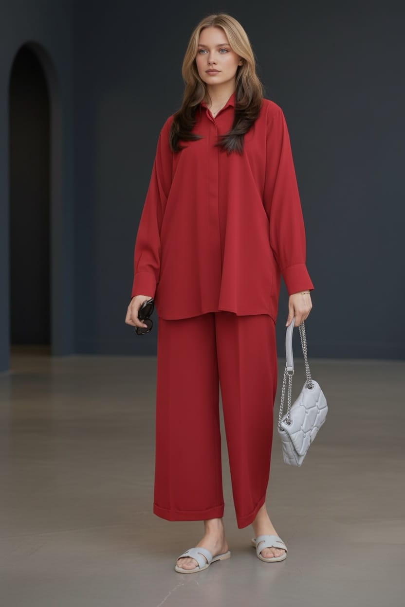 Plain Premium Georgette 2-Piece – Titch Button Shirt & Trouser