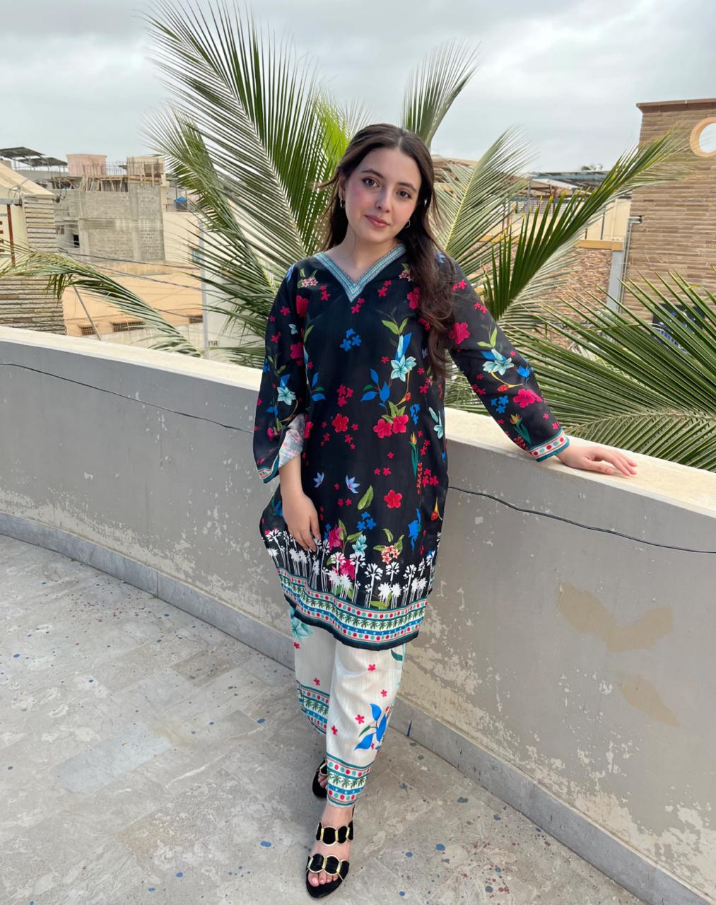 Most Trending Digital Printed Swiss Lawn Co-Ord Set (2 Peace)
