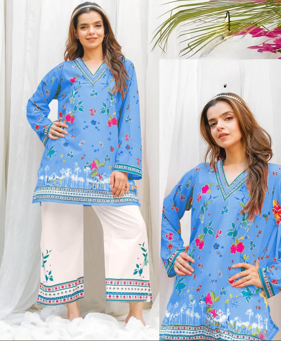 Most Trending Digital Printed Swiss Lawn Co-Ord Set (2 Peace)