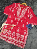Indian Soft Linen Embroidered Long Kurti One Peace