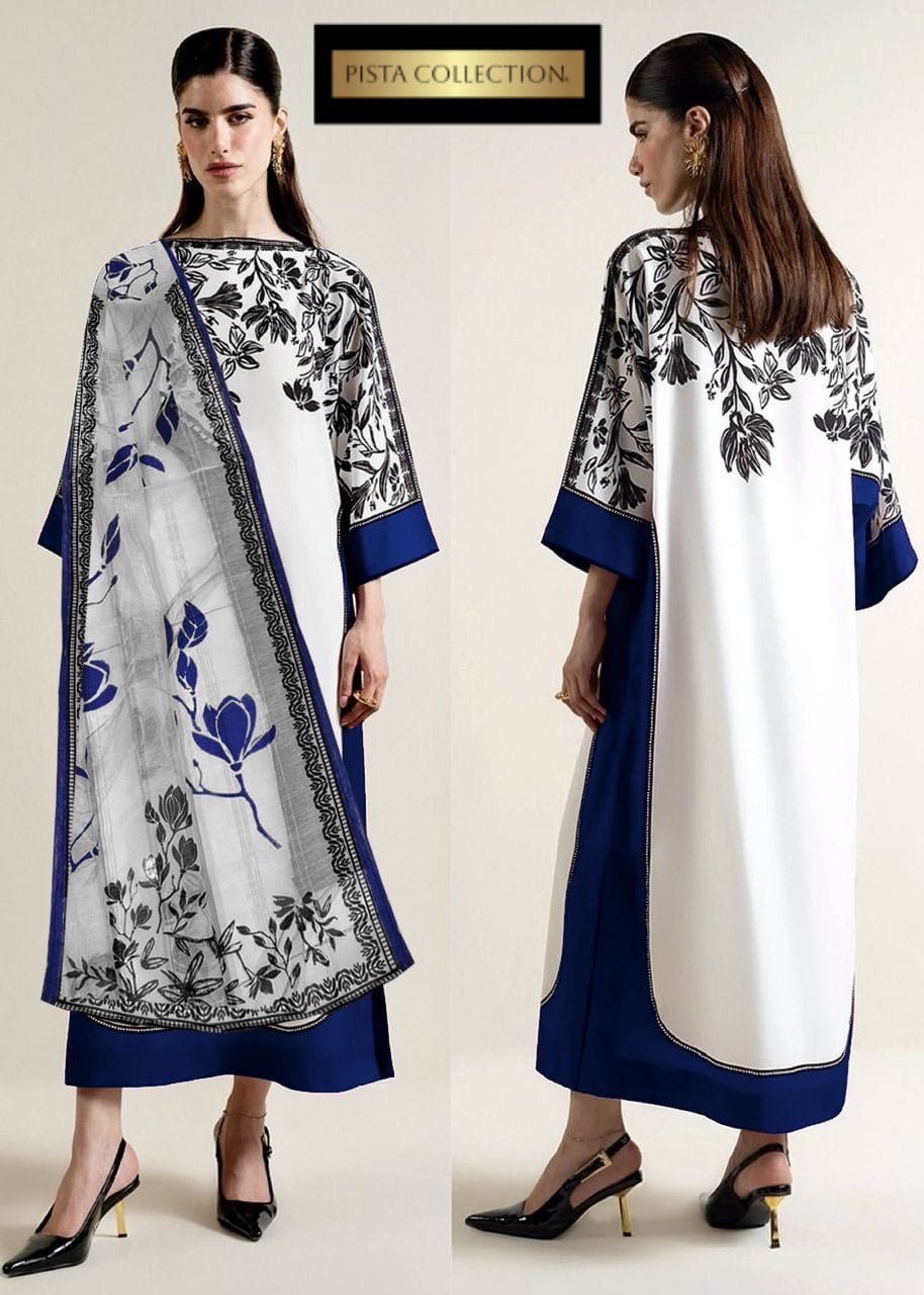 Luxury Long Baggy Digital Printed 3-Piece Suit