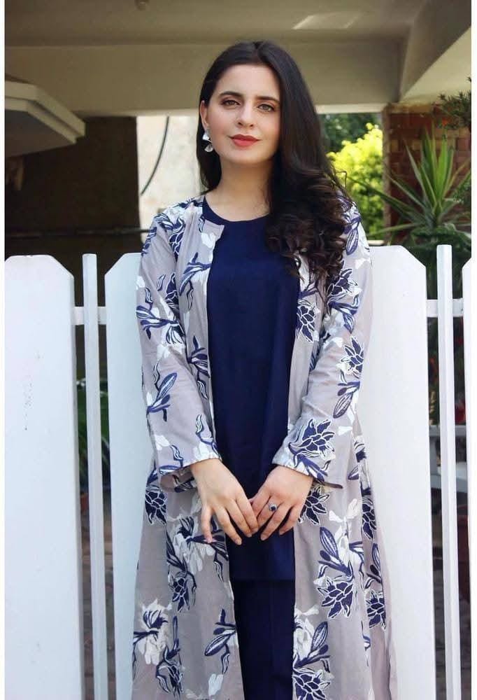 FLORAL PRINTED GREY SILK GOWN SET