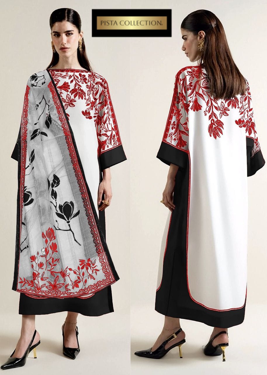 Luxury Long Baggy Digital Printed 3-Piece Suit