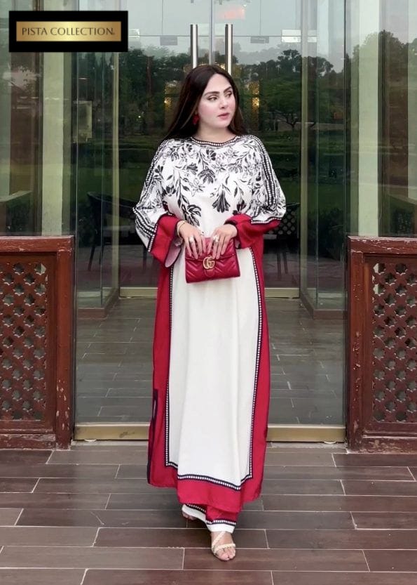 Luxury Long Baggy Digital Printed 3-Piece Suit