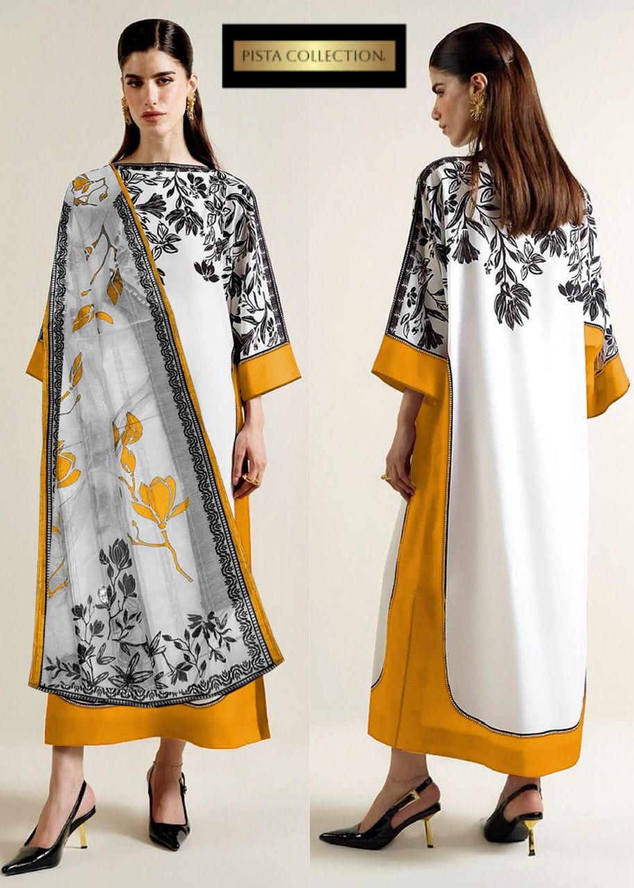 Luxury Long Baggy Digital Printed 3-Piece Suit