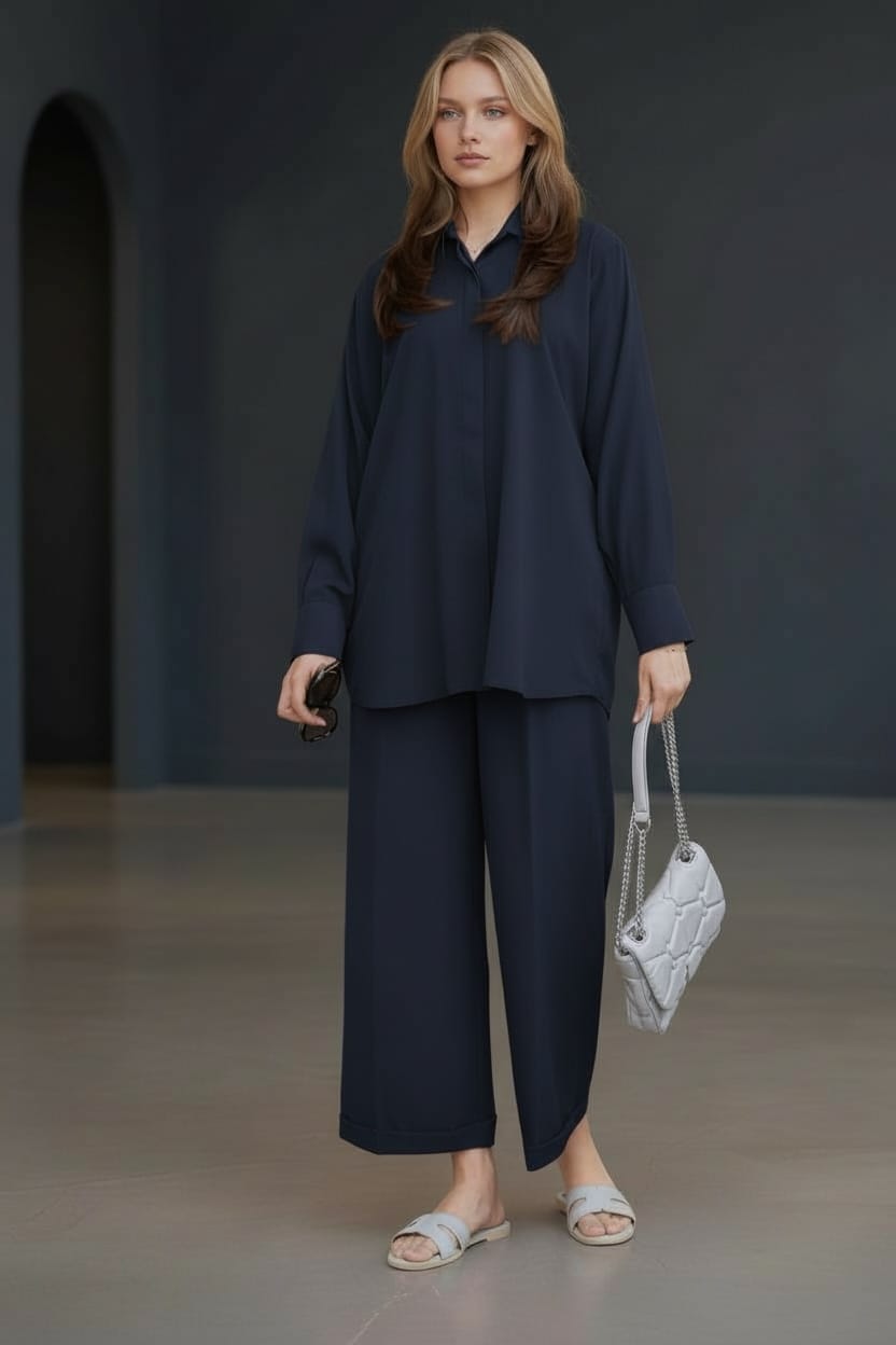 Plain Premium Georgette 2-Piece – Titch Button Shirt & Trouser