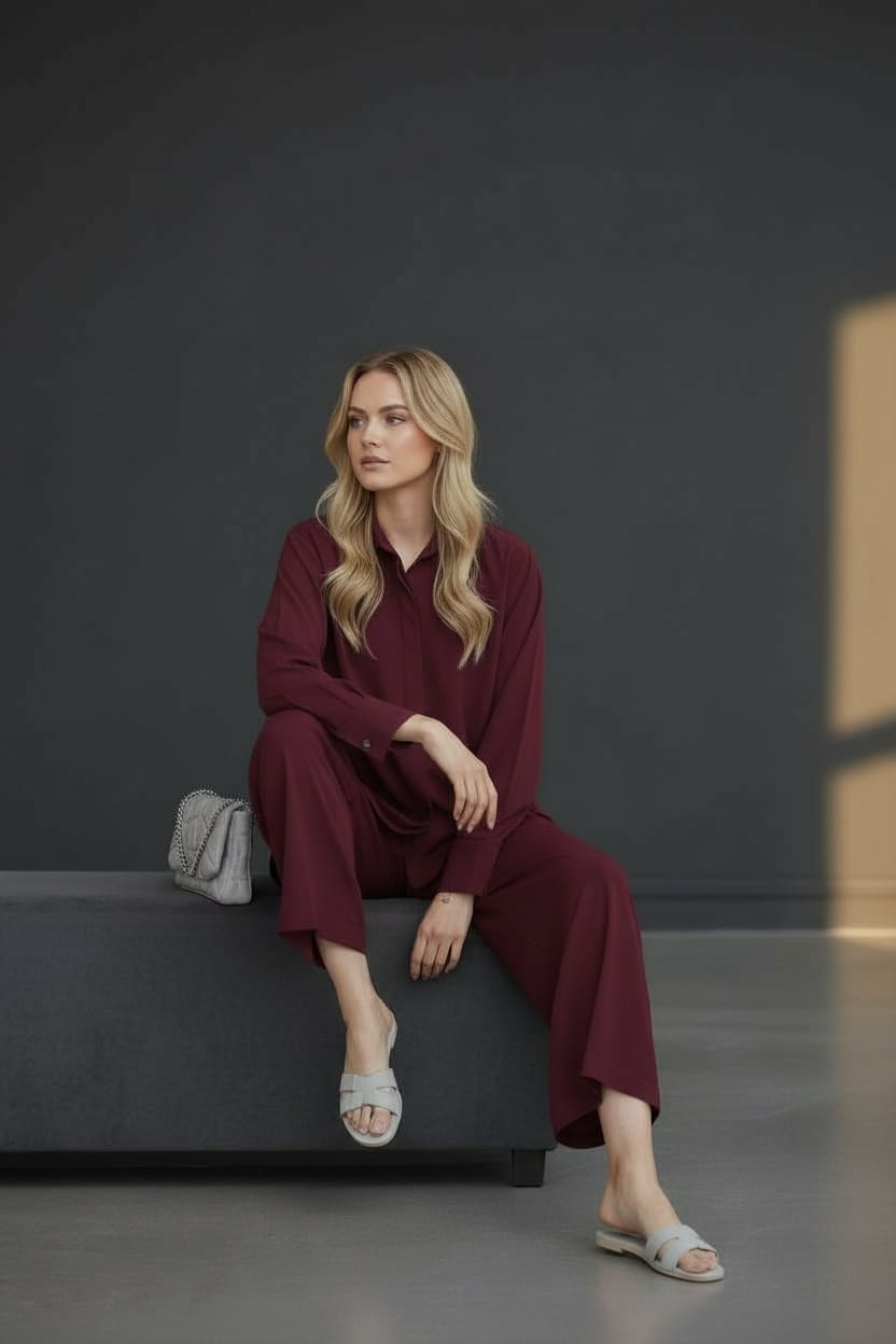 Plain Premium Georgette 2-Piece – Titch Button Shirt & Trouser