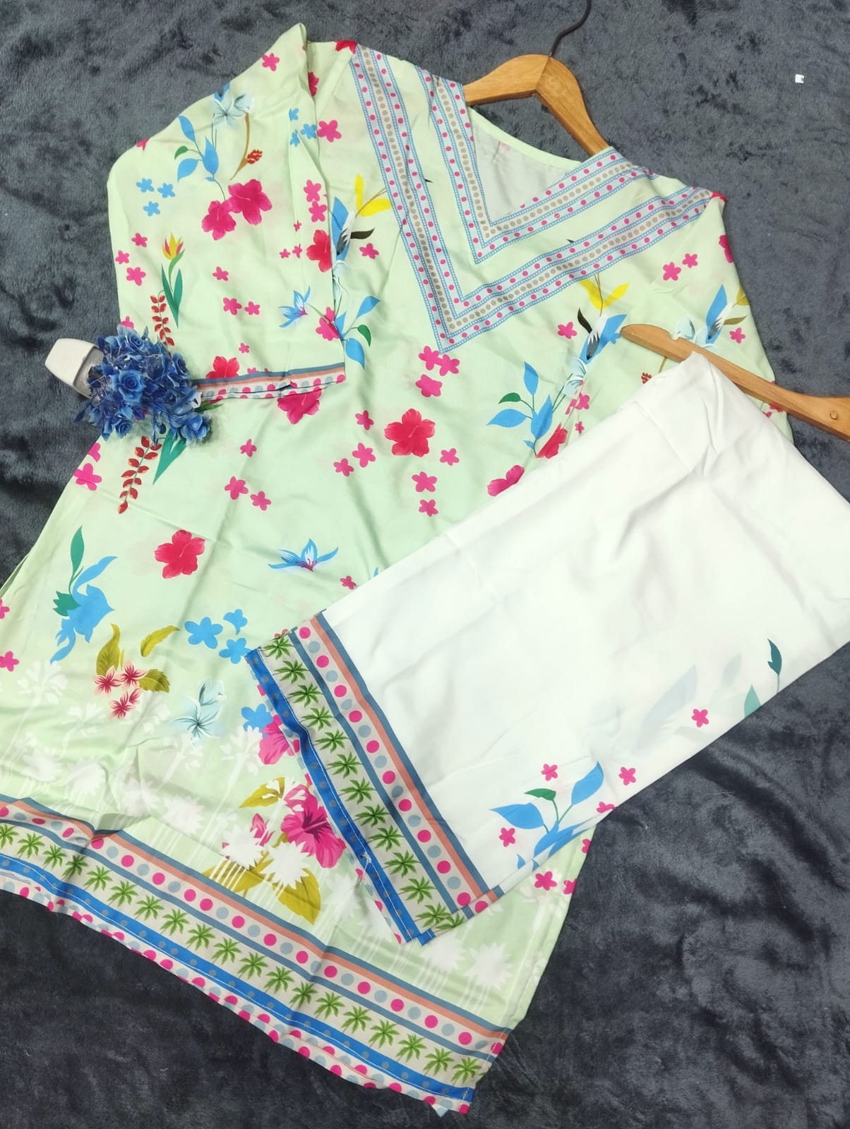 Most Trending Digital Printed Swiss Lawn Co-Ord Set (2 Peace)