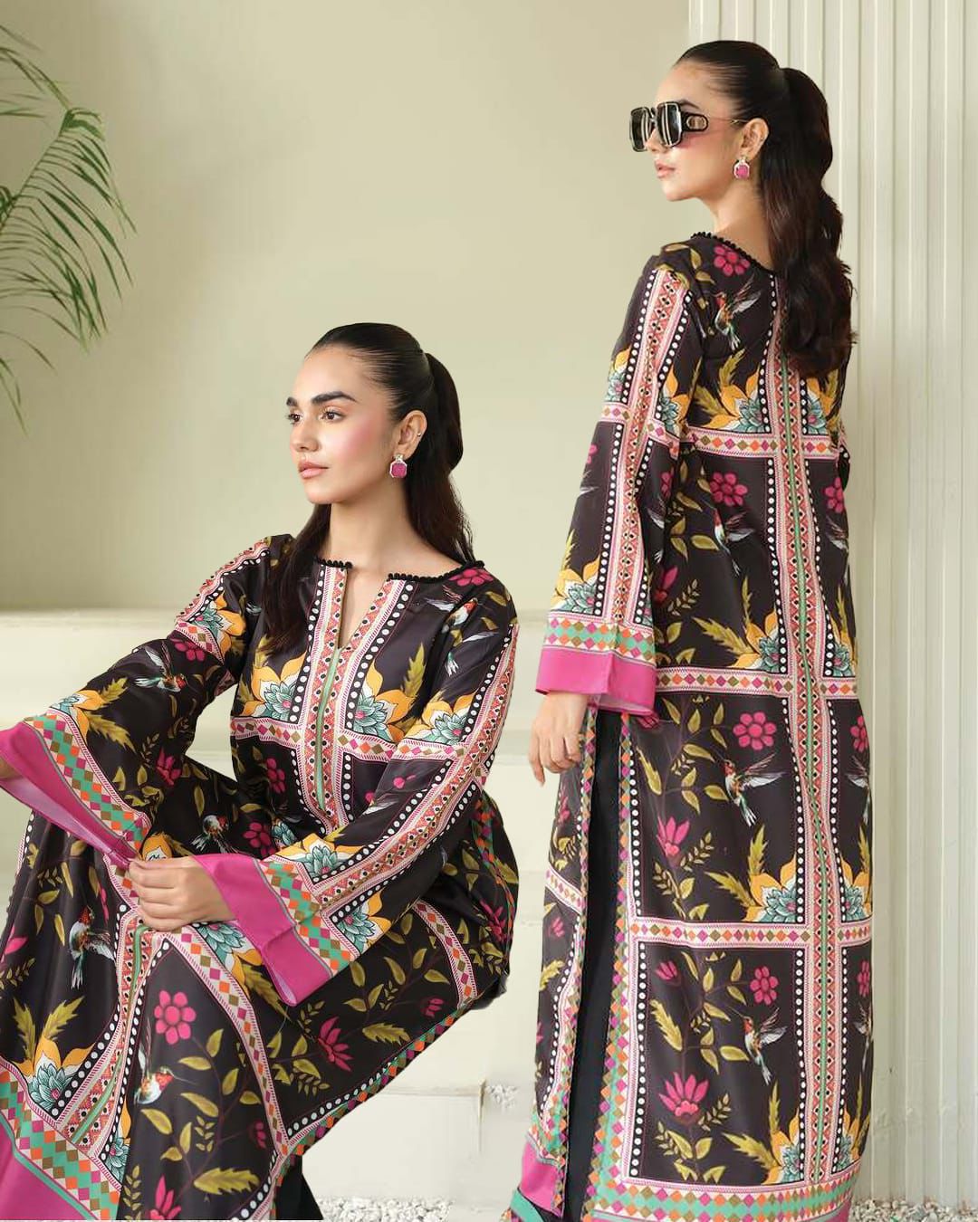 Digital Boxes Printed Swiss Lawn Co-Ord Set (2-Piece)