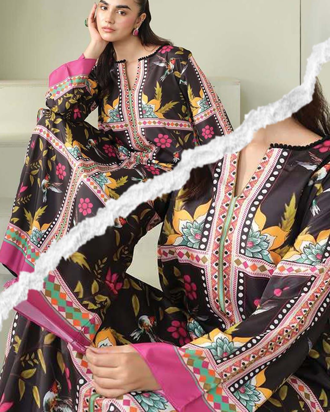 Digital Boxes Printed Swiss Lawn Co-Ord Set (2-Piece)