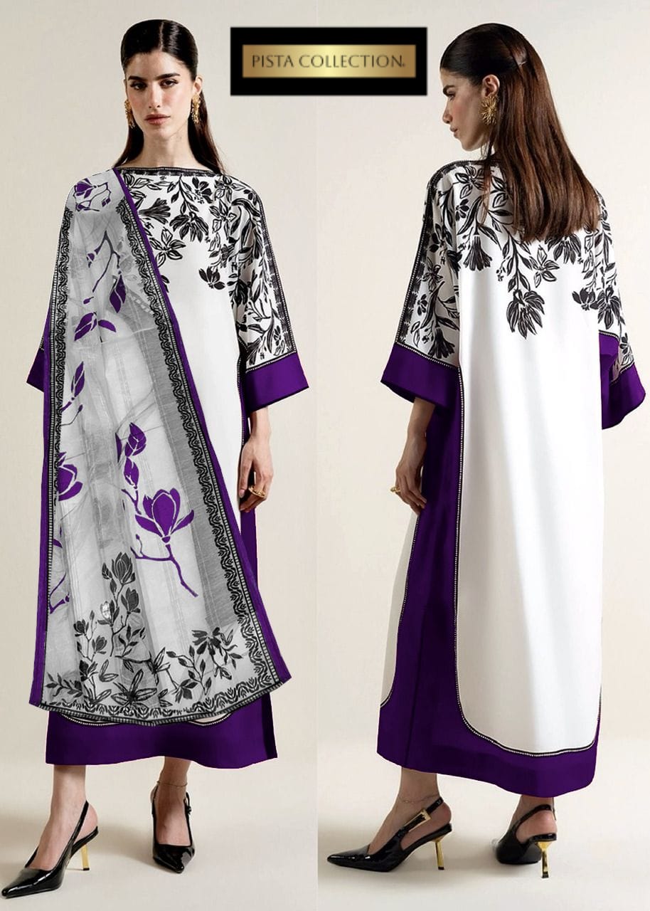 Luxury Long Baggy Digital Printed 3-Piece Suit