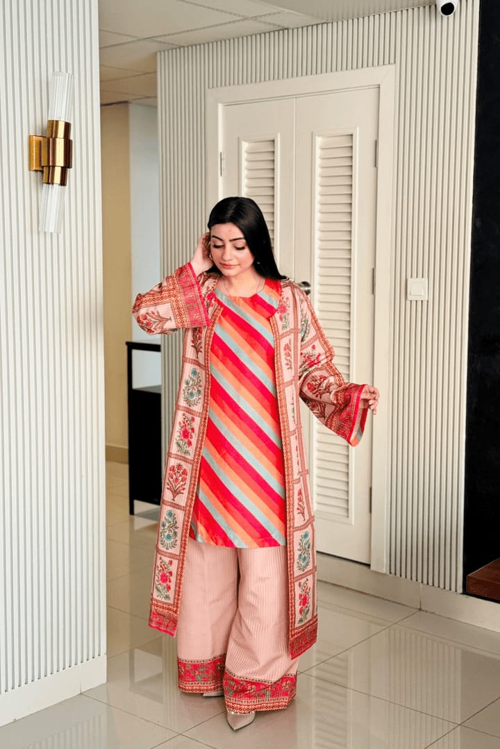 Full Printed 3-Piece Elegant Dress – Swiss Lawn Luxury Wear