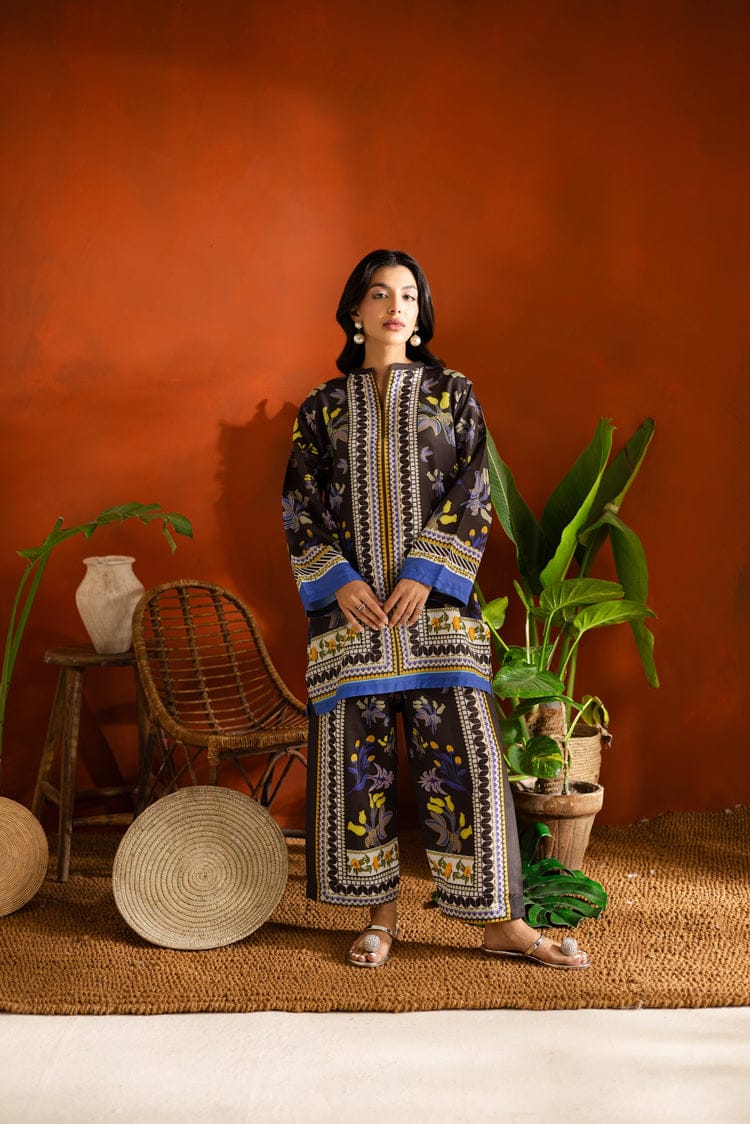 Front & Back Printed Shirt with Printed Flapper – 2-Piece Co-Ord Set