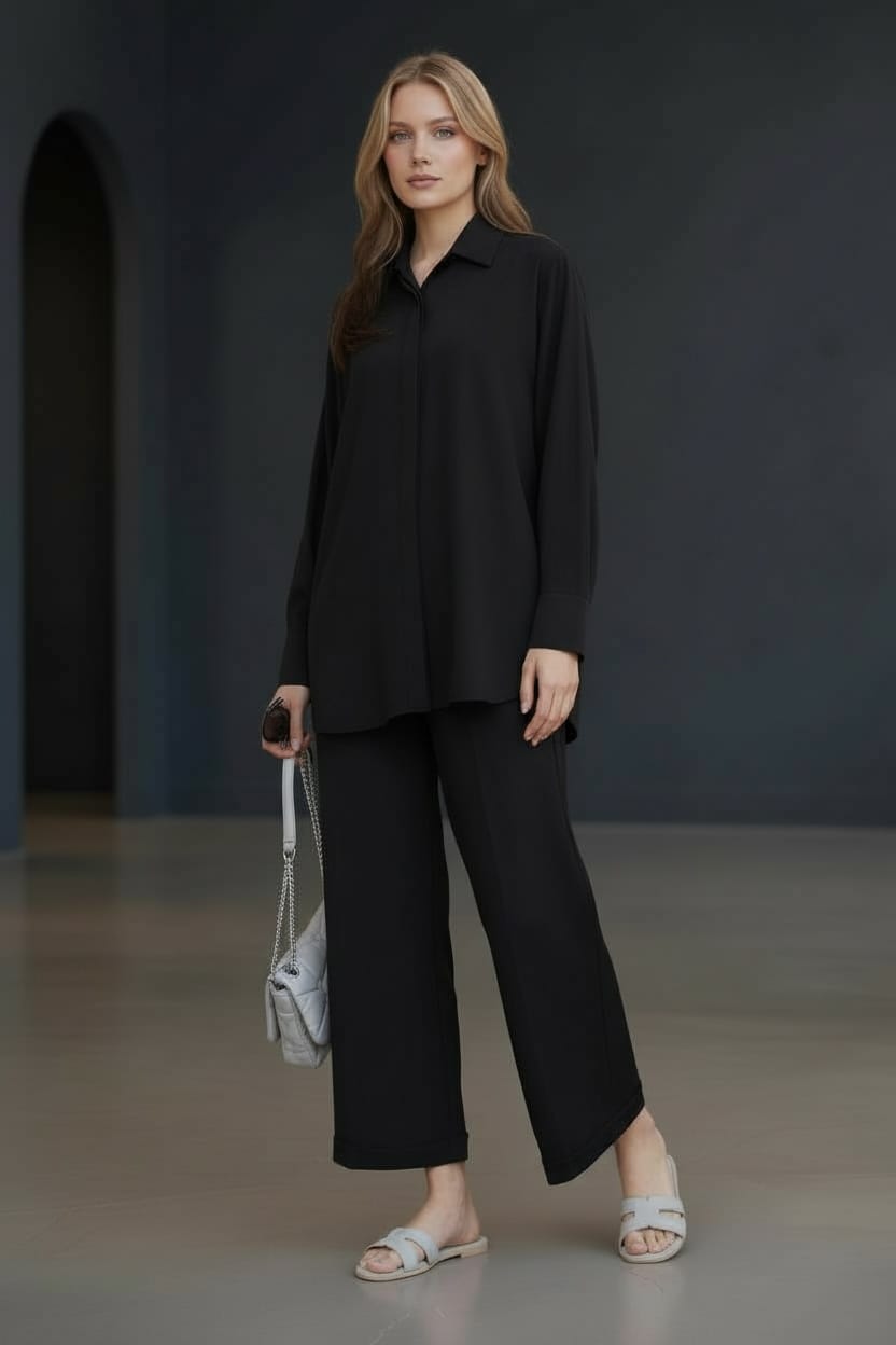 Plain Premium Georgette 2-Piece – Titch Button Shirt & Trouser