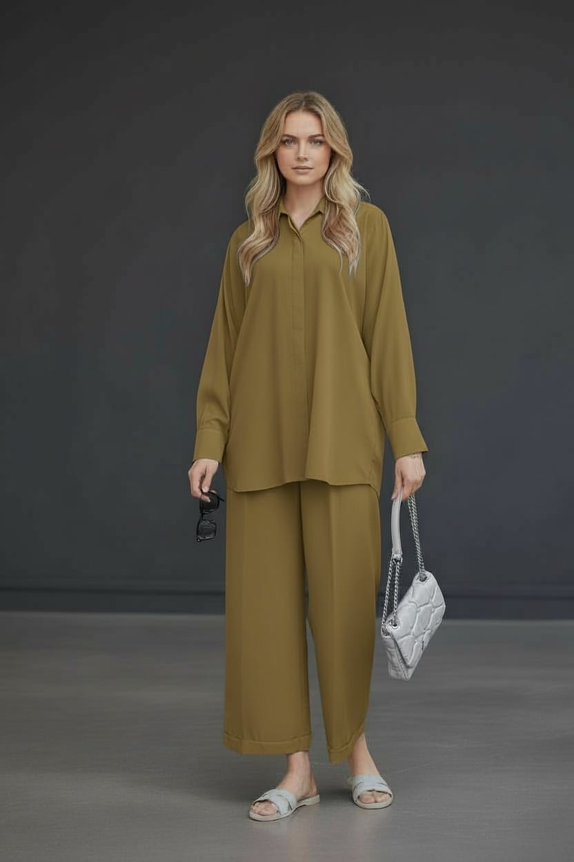 Plain Premium Georgette 2-Piece – Titch Button Shirt & Trouser