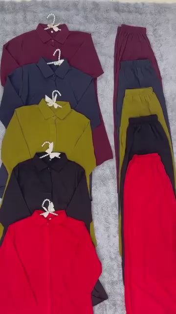 Plain Premium Georgette 2-Piece – Titch Button Shirt & Trouser
