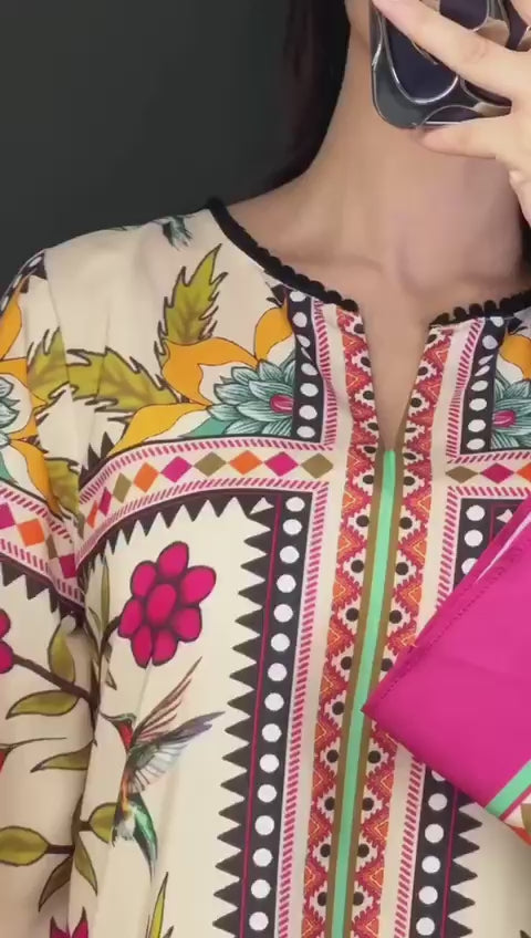 Digital Boxes Printed Swiss Lawn Co-Ord Set (2-Piece)