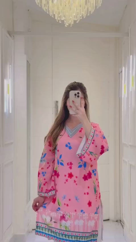 Most Trending Digital Printed Swiss Lawn Co-Ord Set (2 Peace)