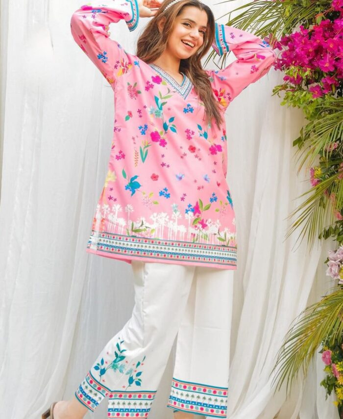 :  🌸 Premium Digital Printed Swiss Lawn Co-ord Set – 2 Piece 🌸
