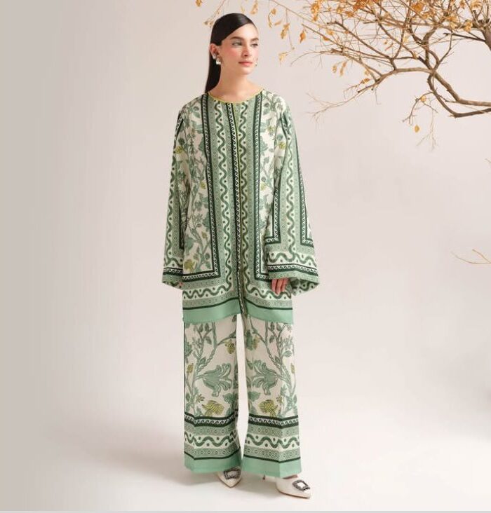 Green Patti 2-Piece Cord Set | Azmin Replica | Crape Lawn